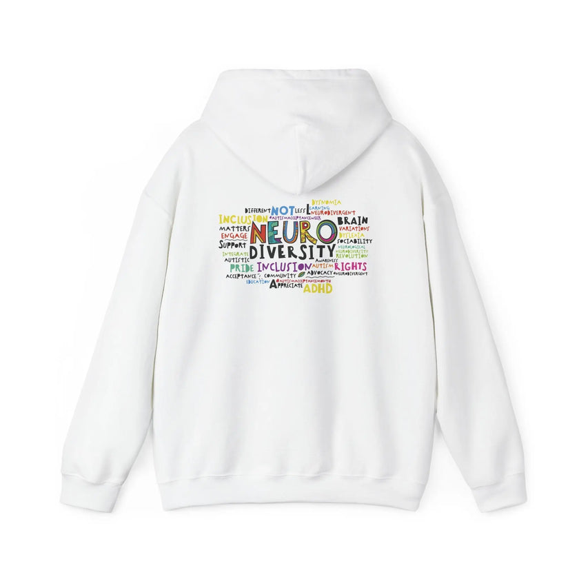 Neurodiversity Word Cloud Hoodie â€” Awareness & Support Pullover Printify