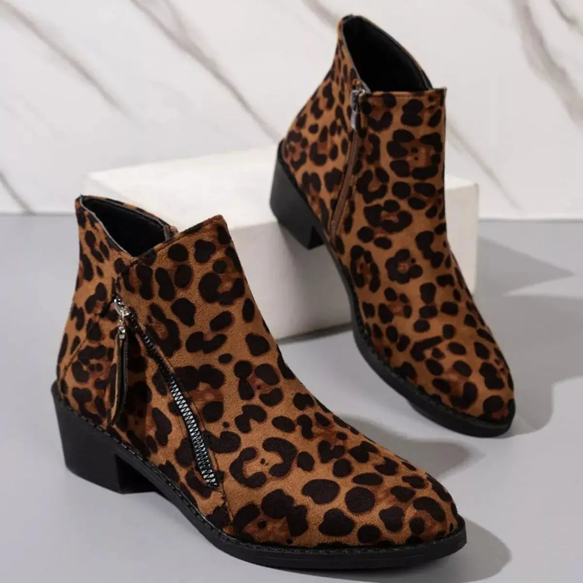 Point Toe Block Heels Boots  Style Ratio