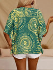 Printed V Neck Half Sleeve Blouse  Style Ratio