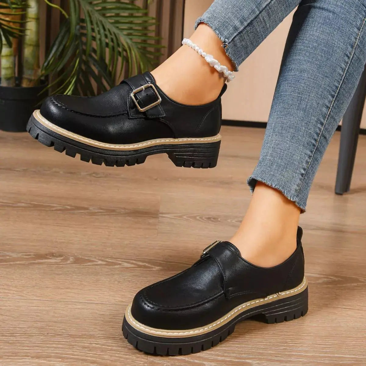 Round Toe Buckle Loafers  Style Ratio