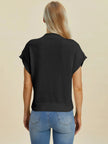 Double Take Full Size Mock Neck Short Sleeve Sweater  Style Ratio