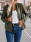 Textured Zip-Up Long Sleeve Jacket  Style Ratio