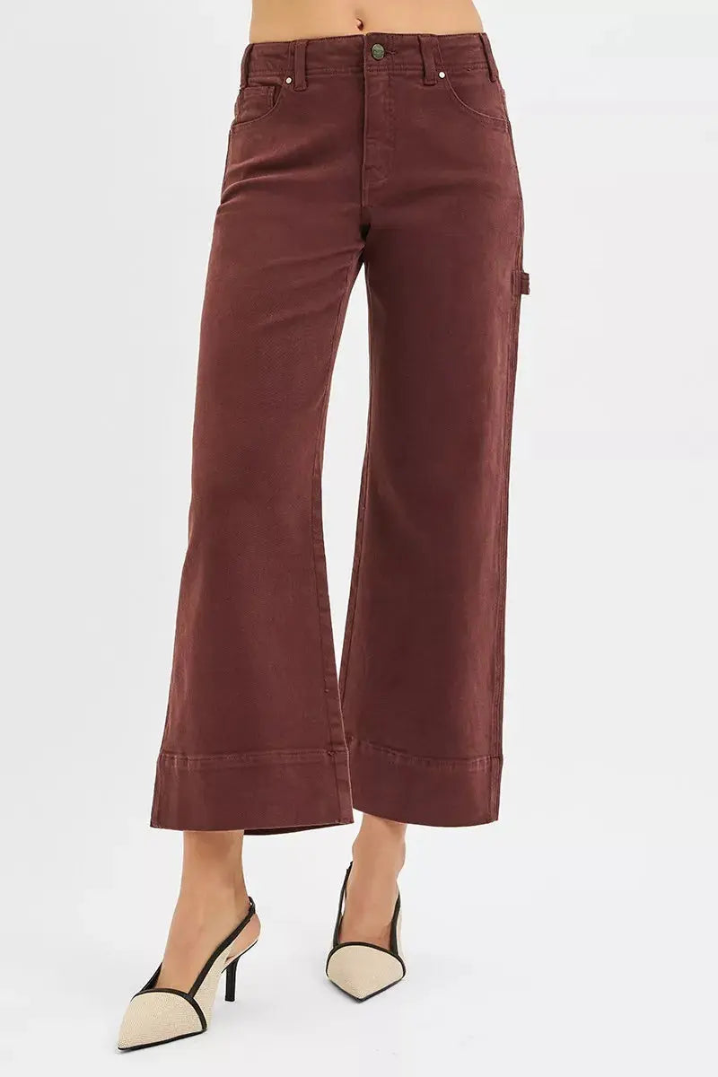 RISEN Tummy Control High Rise Crop Wide No Waist Band Pants  Style Ratio