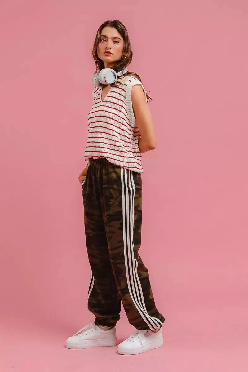 BiBi Side Lines Camouflage Track Pants  Style Ratio