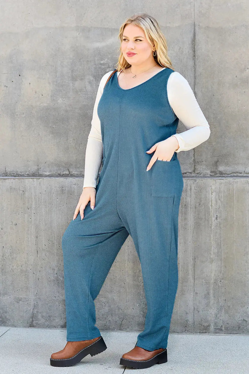 Double Take Full Size Sleeveless Straight Jumpsuit  Style Ratio