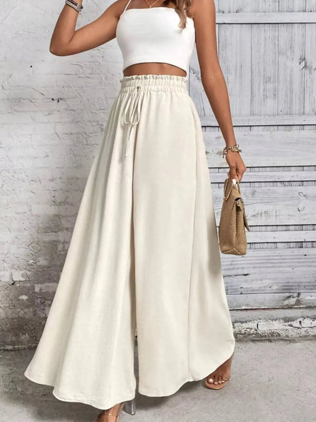 Frill Wide Leg Pants  Style Ratio