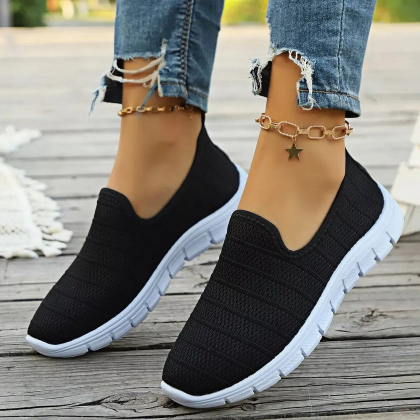 Round Toe Mesh Slip-Ons  Style Ratio