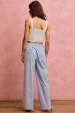 SO ME Wide Check  Pants With Side Lace Trim And Piping  Style Ratio