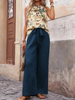 Printed Tank Top and Wide Leg Pants Set  Style Ratio