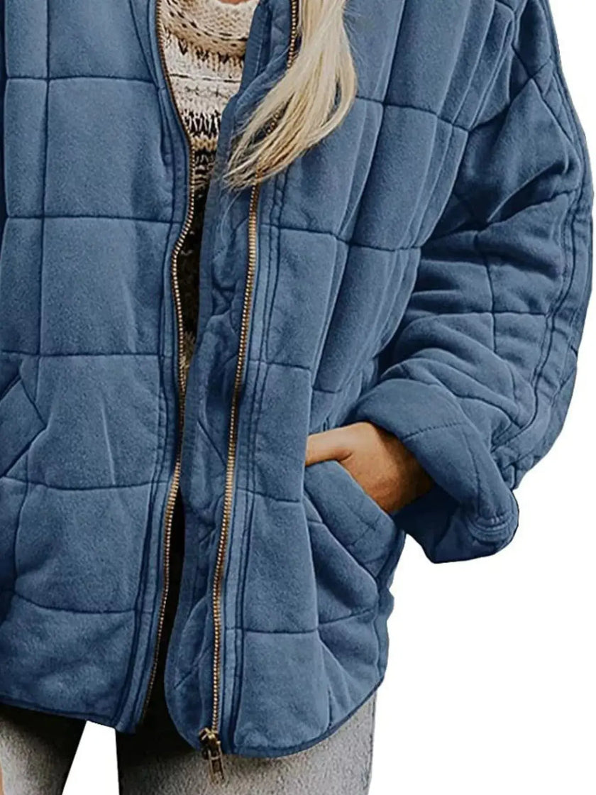 Quilted Zip Up Outerwear  Style Ratio