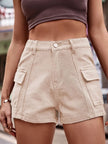 High Waist Denim Shorts with Pockets  Style Ratio