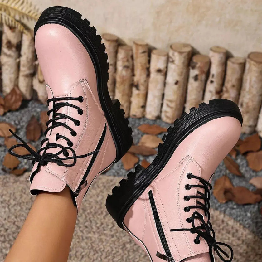 Round Toe Block Heels Boots  Style Ratio