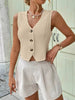 Textured Button-Front Vest  Style Ratio