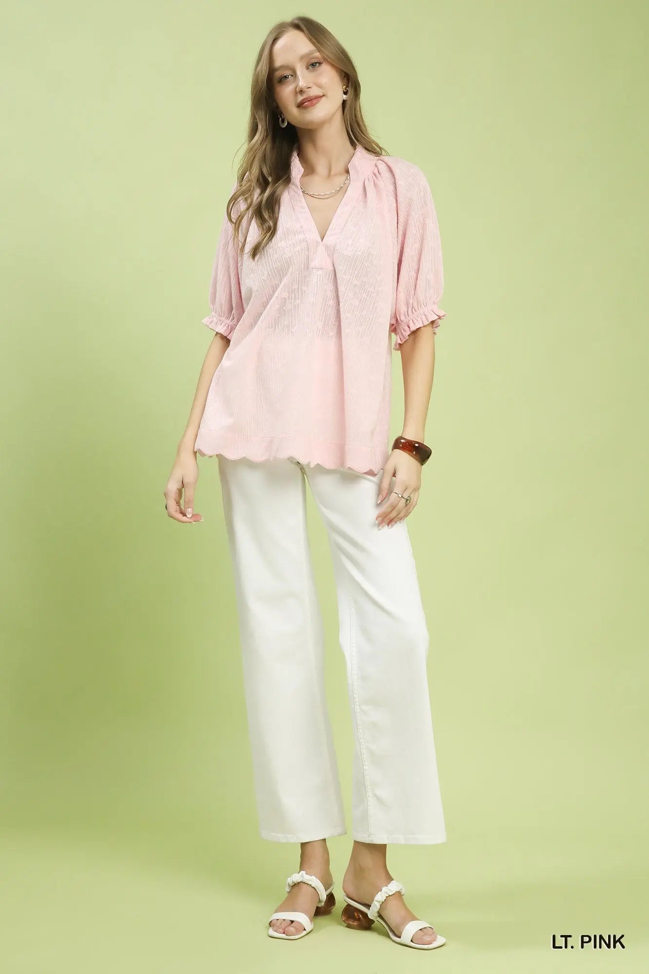 Umgee Textured Pintuck Blouse  Style Ratio