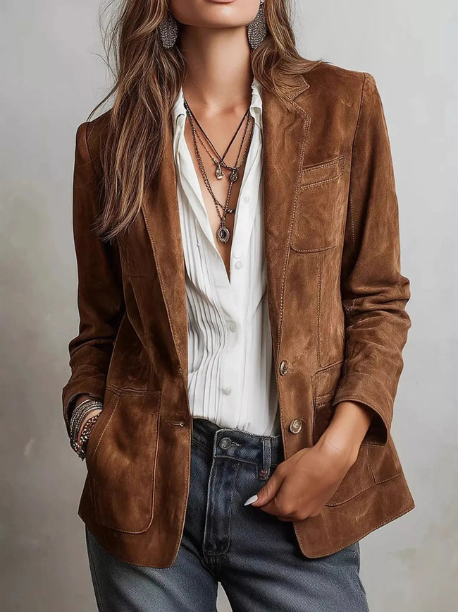 Timeless Suede Single-Breasted Blazer  Style Ratio