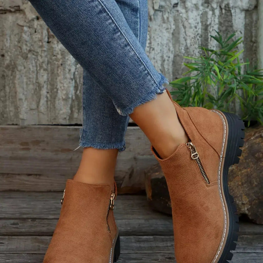 Ankle Boots with Zipper Detail  Style Ratio