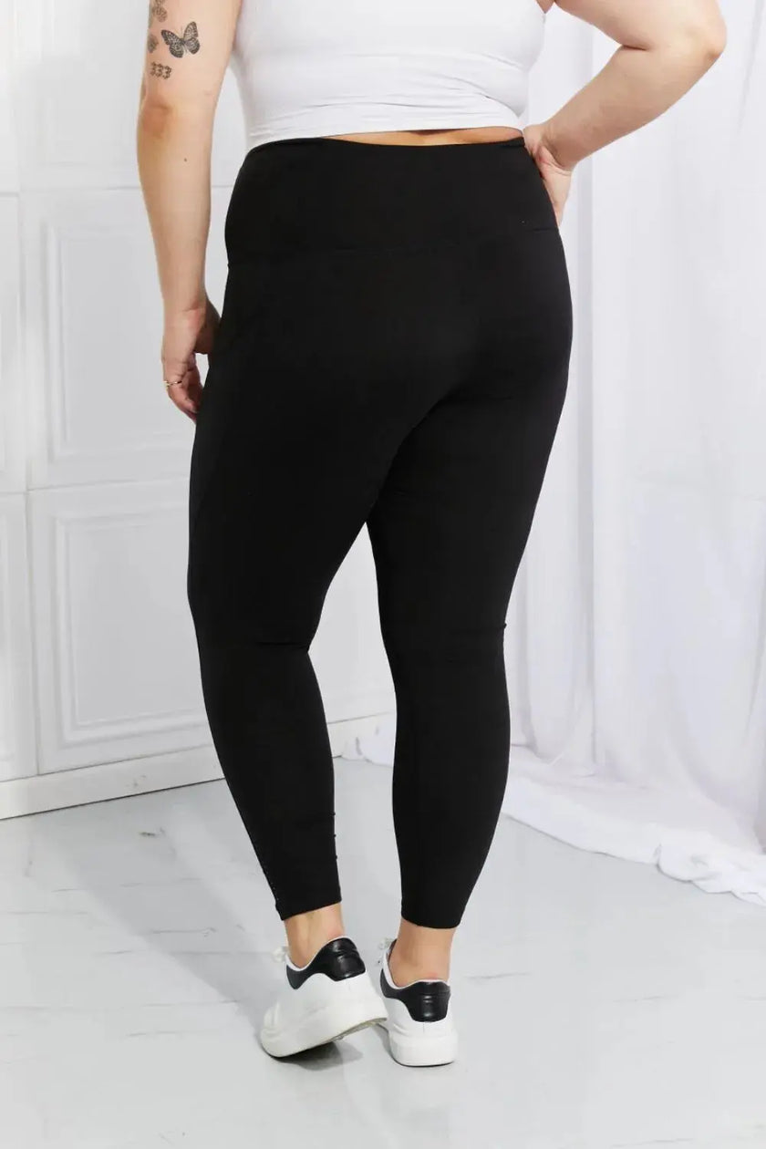 Leggings Depot Full Size Strengthen and Lengthen Reflective Dot Active Leggings  Style Ratio