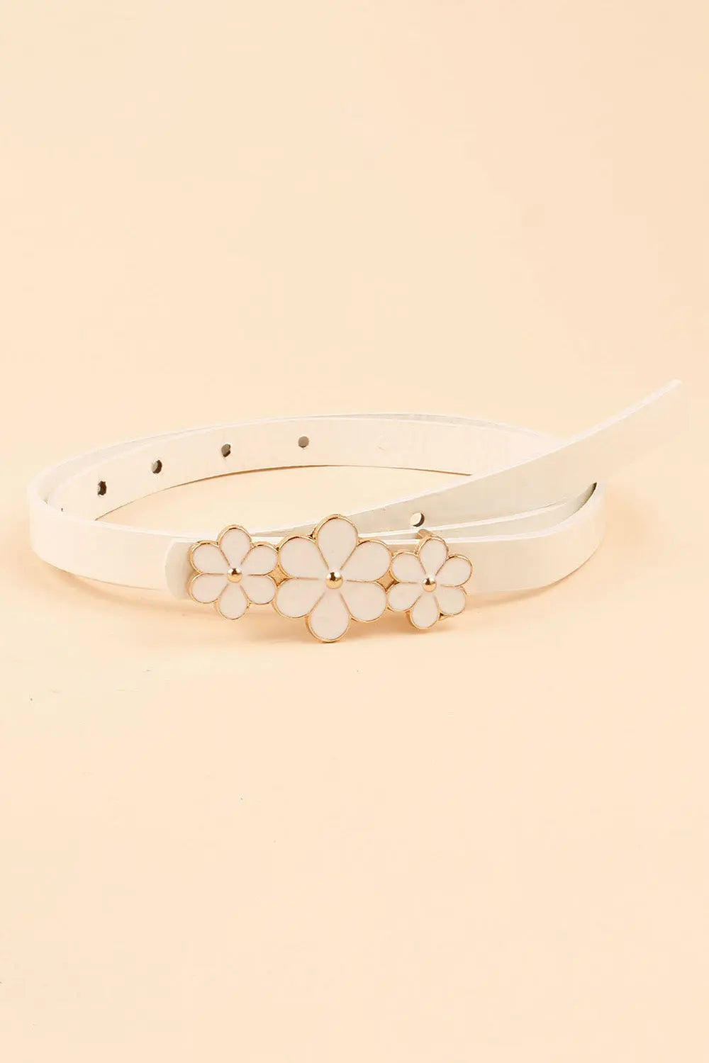 Flower Decor Skinny PU Belt  Style Ratio