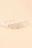 Flower Decor Skinny PU Belt  Style Ratio