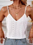 Eyelet Lace Detail V-Neck Cami  Style Ratio