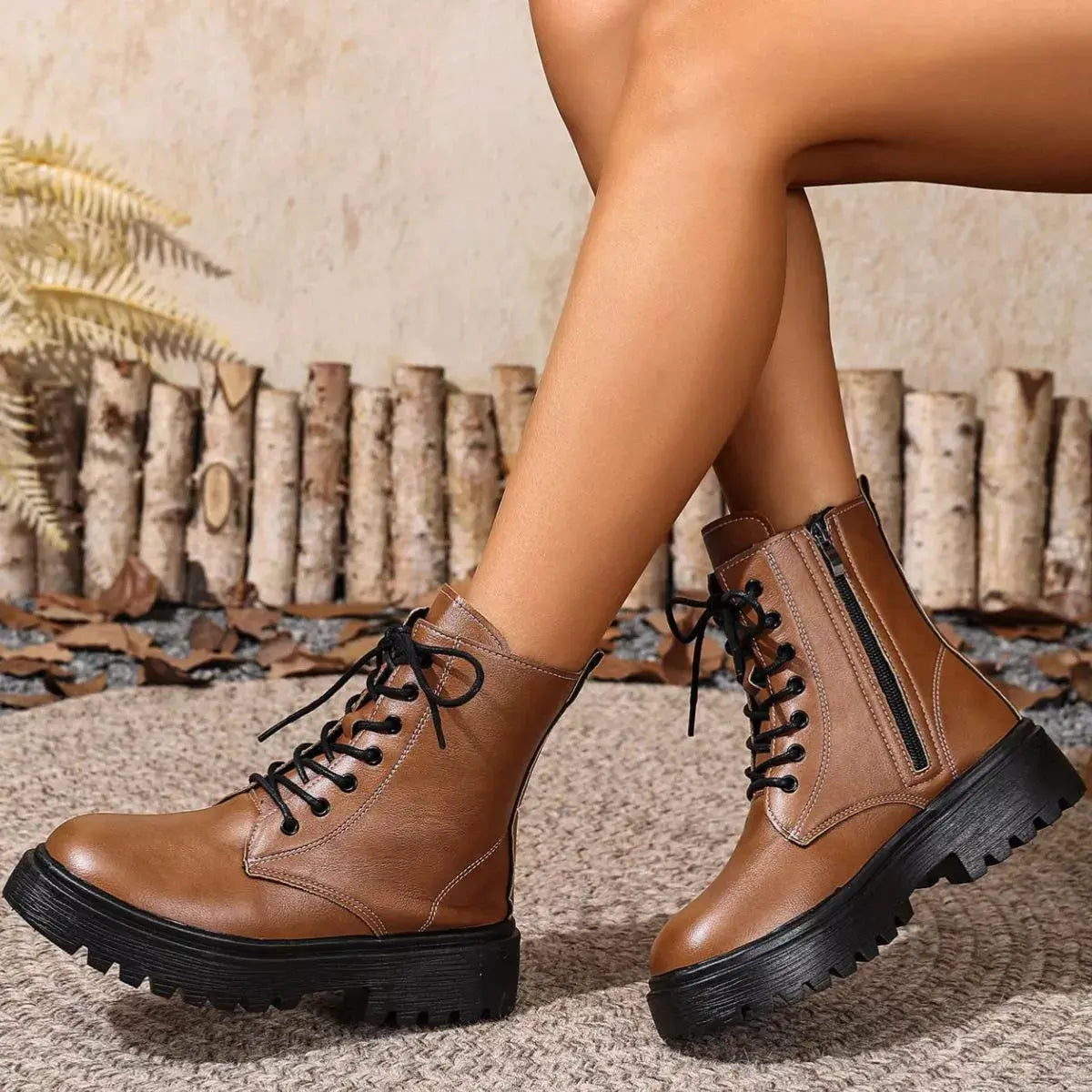 Round Toe Block Heels Boots  Style Ratio