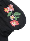 Floral Puff Sleeve Notched Blouse  Style Ratio