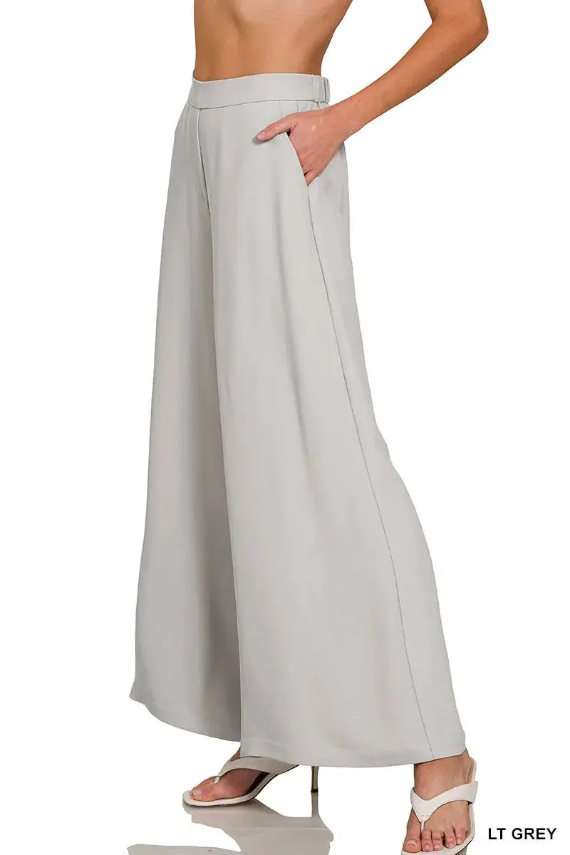 Zenana Relaxed Fit Elastic Waisted Wide Leg Pants  Style Ratio