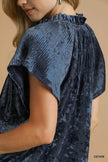 Umgee Crushed Velvet Pleated Blouse  Style Ratio