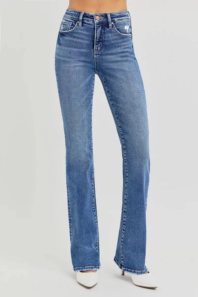 RISEN Full Size Tummy Control High Rise Straight Jeans  Style Ratio