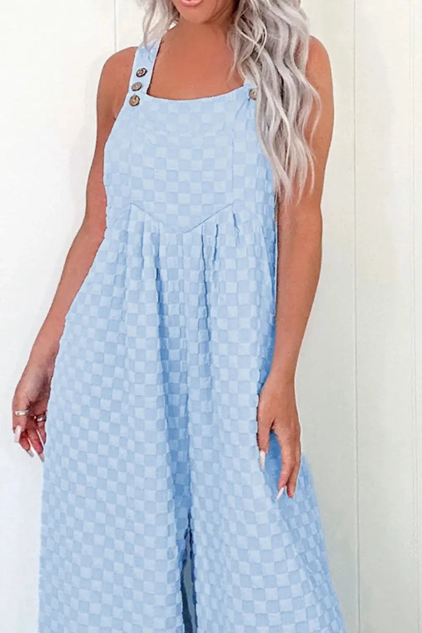 Checkered Pocketed Jumpsuit  Style Ratio