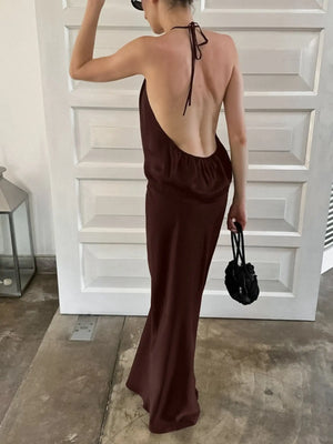 Backless Halter Neck Maxi Dress  Style Ratio