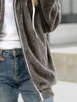Full Size Cozy Fleece Zip-Up Hooded Jacket  Style Ratio