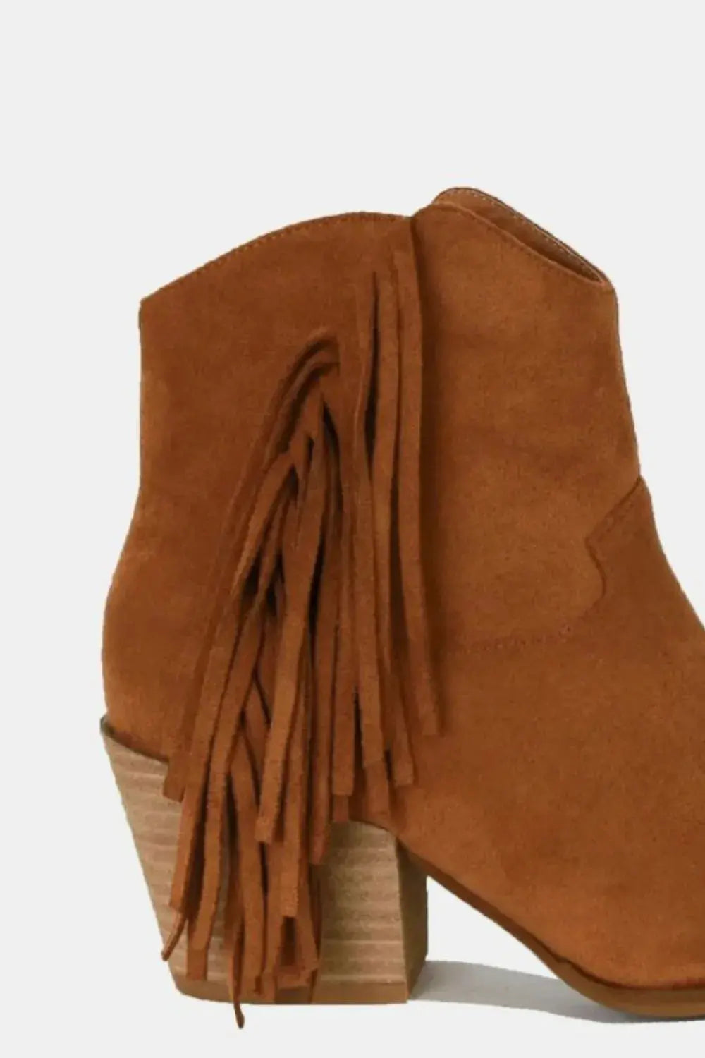 Beast Fashion Suede Fringe Point Toe Ankle Boots  Style Ratio