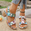 Floral Print Buckle Ankle Strap Block Heel Sandals  Style Ratio
