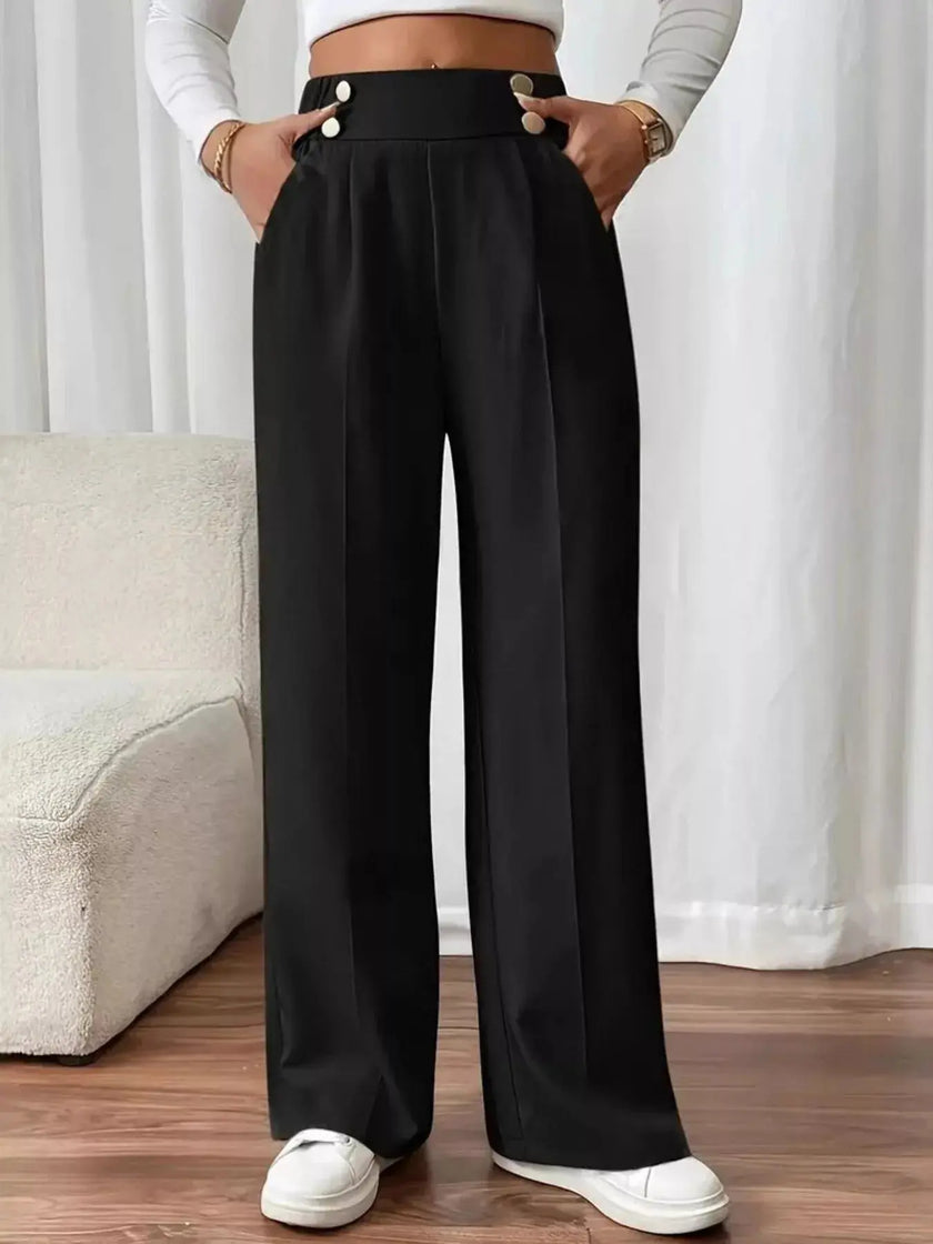 Full Size High Waisted Wide Leg Pants  Style Ratio