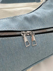 Denim Shoulder Bag with Zip  Style Ratio