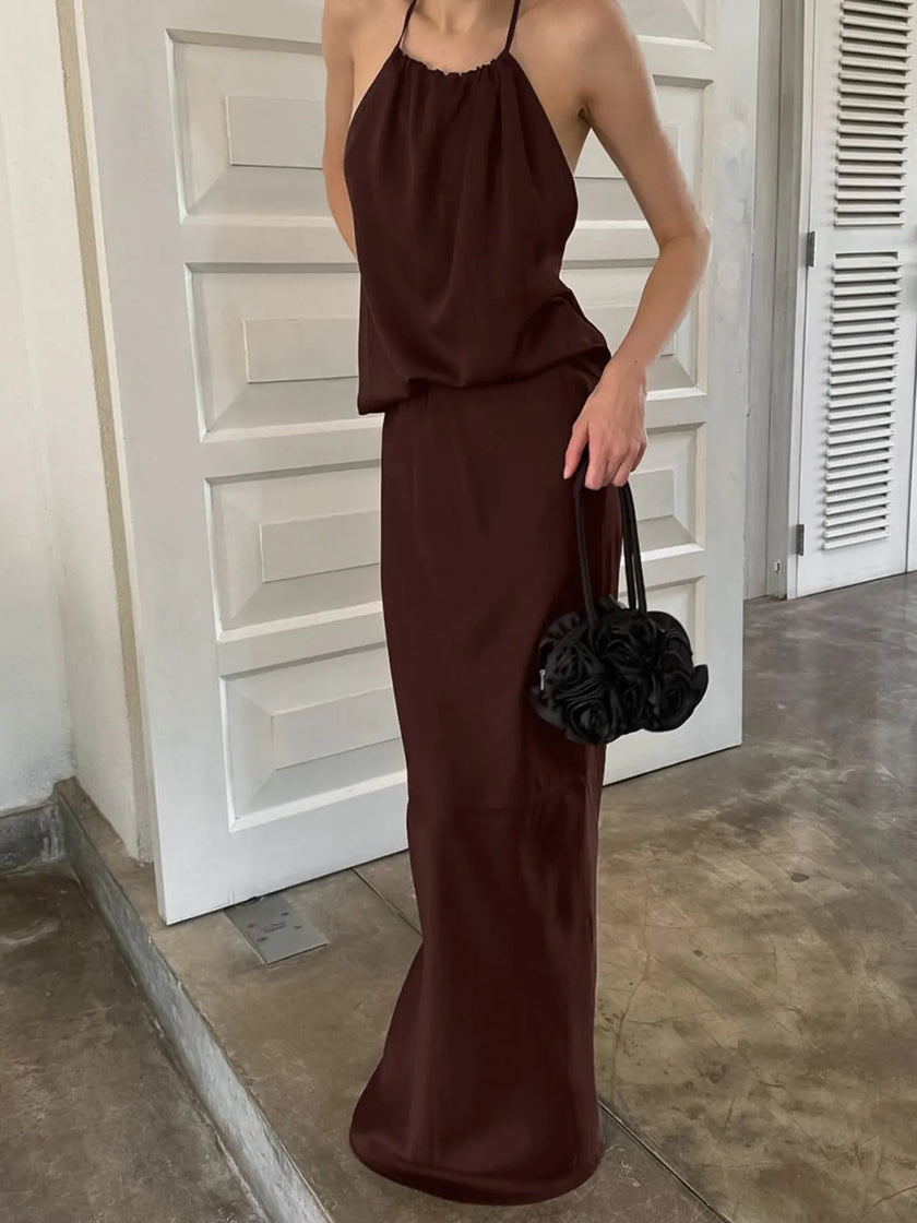 Backless Halter Neck Maxi Dress  Style Ratio