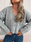 Cable Knit Button-Up Cardigan  Style Ratio
