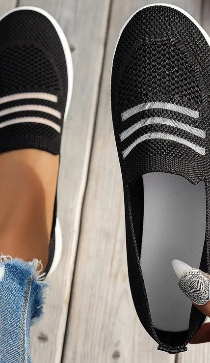 Mesh Round Toe Platform Slip-Ons  Style Ratio
