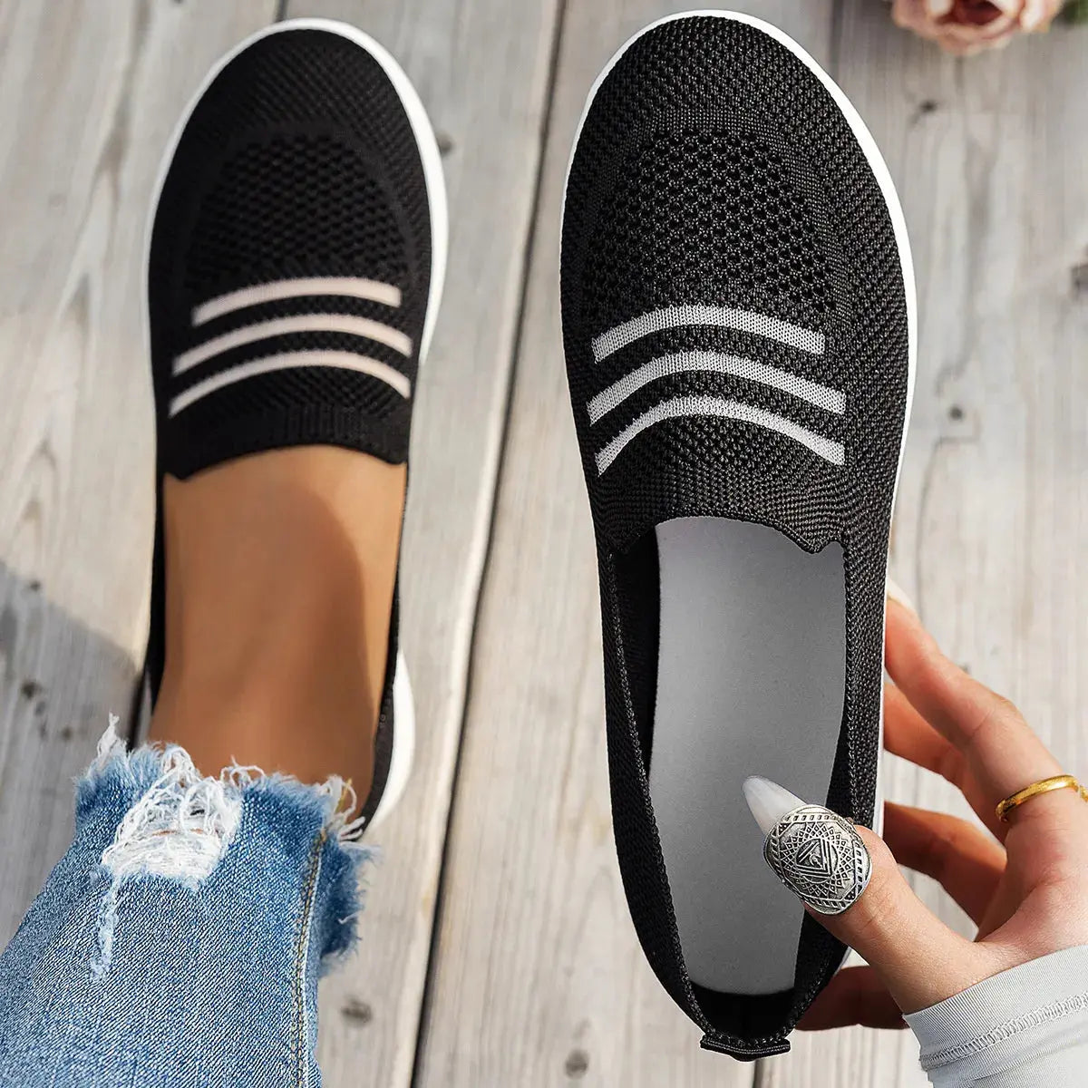 Mesh Round Toe Platform Slip-Ons  Style Ratio