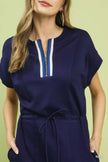 Umgee Knit Zip Front Drawstring Dress  Style Ratio
