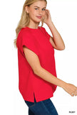 Zenana Textured Knit Jacquard Short Sleeve Top  Style Ratio