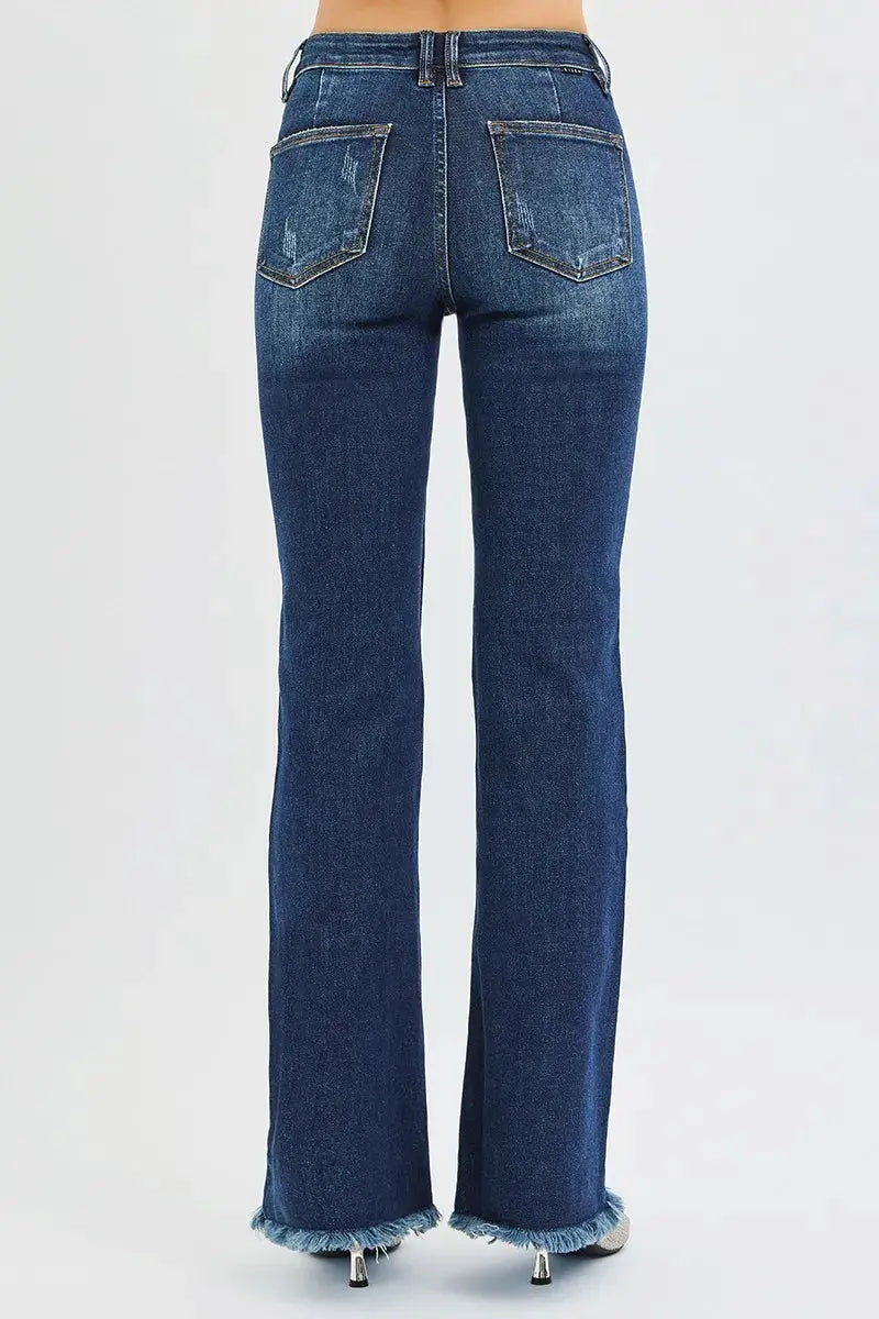 RISEN Full Size Tummy Control Mid Rise Flare Jeans  Style Ratio