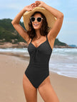 Lace Detail Crisscross Back One Piece Swimwear  Style Ratio