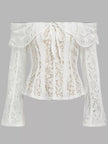 Off-Shoulder Lace Top with Bell Sleeves  Style Ratio