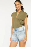 Kancan High Rise Raw Hem Denim Shorts  Style Ratio