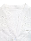 Eyelet Embroidered Button Up Blouse  Style Ratio