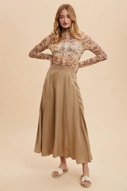 Annie Wear Floral Lettuce Hem Sheer Mesh Blouse Trendsi