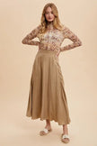 Annie Wear Floral Lettuce Hem Sheer Mesh Long Sleeve Top  Style Ratio