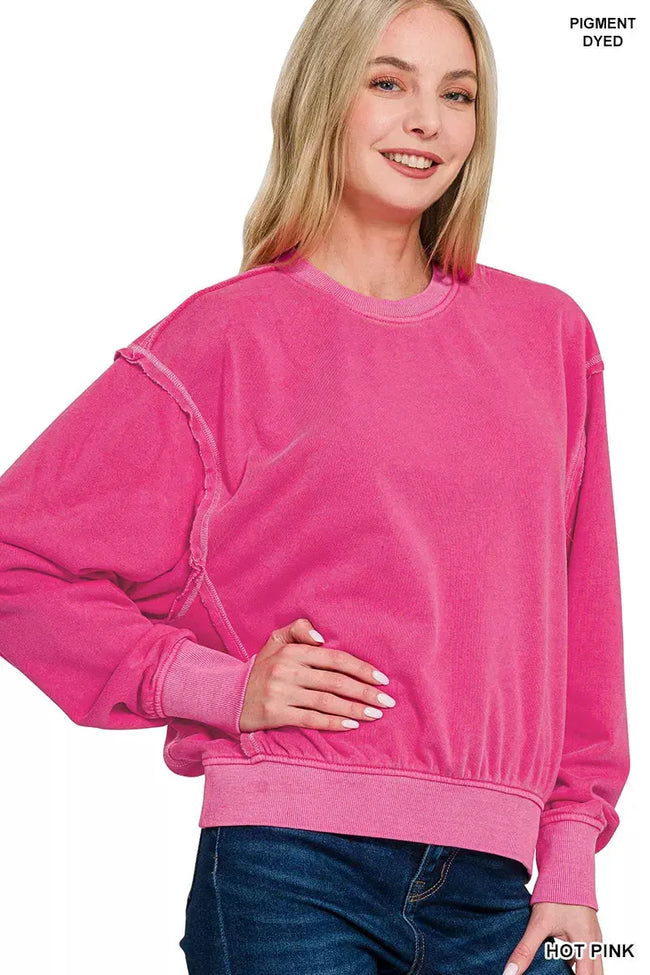 Zenana Soft Fleece Round Neck Sweatshirt  Style Ratio